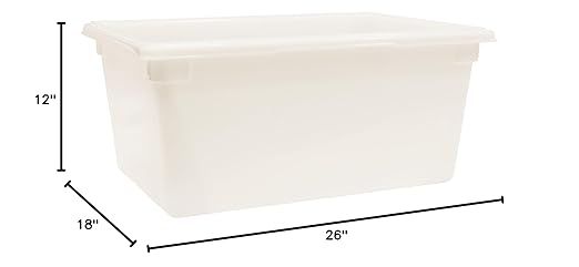 Rubbermaid Commercial Products Food Storage Box, 16.5 Gallon Capacity, White, for Restaurant/Kitchen/Cafeteria