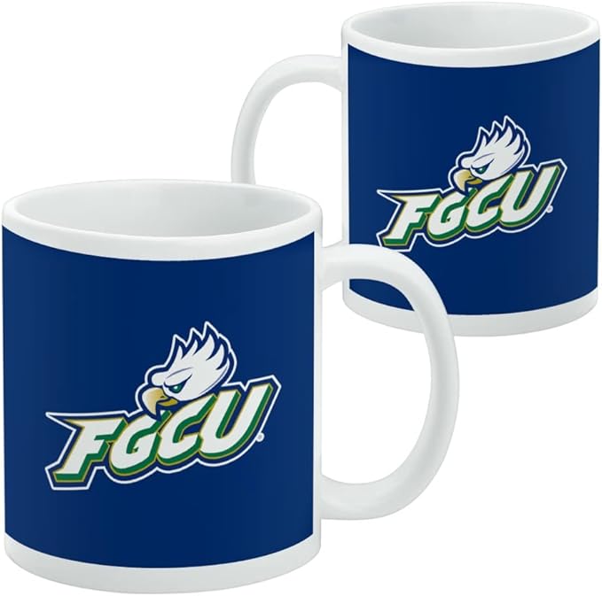 Florida Gulf Coast Primary Logo Ceramic Coffee Mug, Novelty Gift Mugs for Coffee, Tea and Hot Drinks, 11oz, White