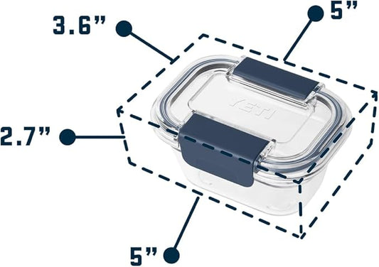 YETI Plastic Food Storage Container, BPA Free, Locking & Airtight Lid, Microwave, Freezer, and Dishwasher Safe, Leak-Proof, Cooler and Thin Ice Compatible