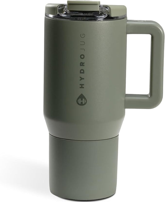 HydroJug Coffee Traveler 20 oz - Leak-Resistant, Ceramic-Lined Insulated Travel Coffee Mug for Hot or Cold Drinks with Flip Lid & Handle, Dishwasher Safe Coffee Tumbler, Courtyard
