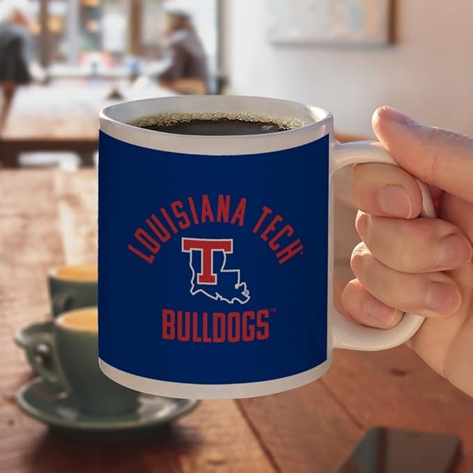 Louisiana Tech University Official Logo Ceramic Coffee Mug, Novelty Gift Mugs for Coffee, Tea and Hot Drinks, 11oz, White