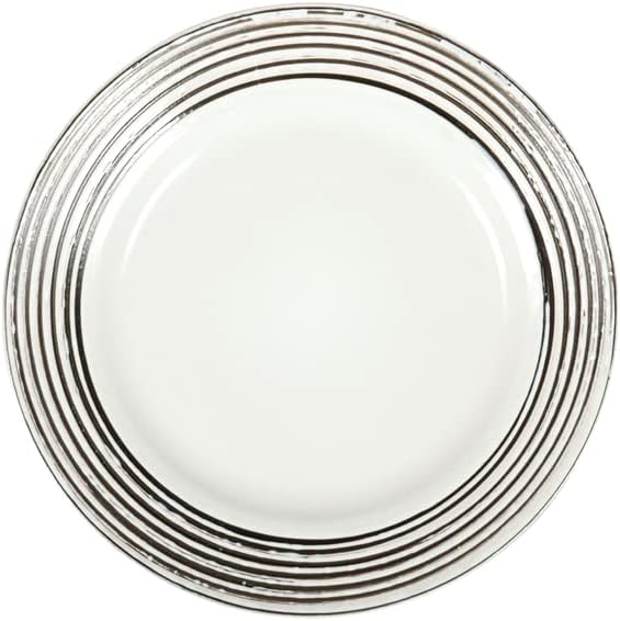 48 Piece Dinnerware Set, Ceramic Plates and Bowls Sets for 8, Microwave and Dishwasher Safe, Handcrafted Tree Bark Series Dish Set, White Birch