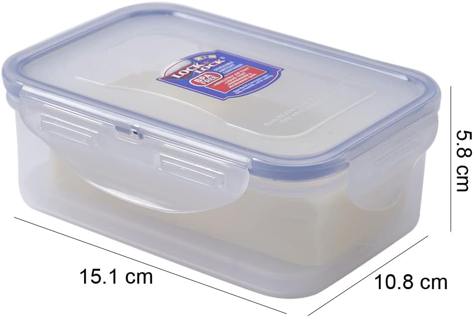 LocknLock Easy Essentials Rectangular Butter and Cheese Container Food Container, Small, 15.0 Ounce - Clear