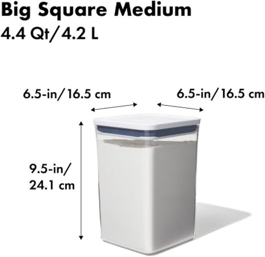 OXO Good Grips POP Container - 4.4 Qt/4.2 L, Airtight Food Storage Containers (Pack of 4)