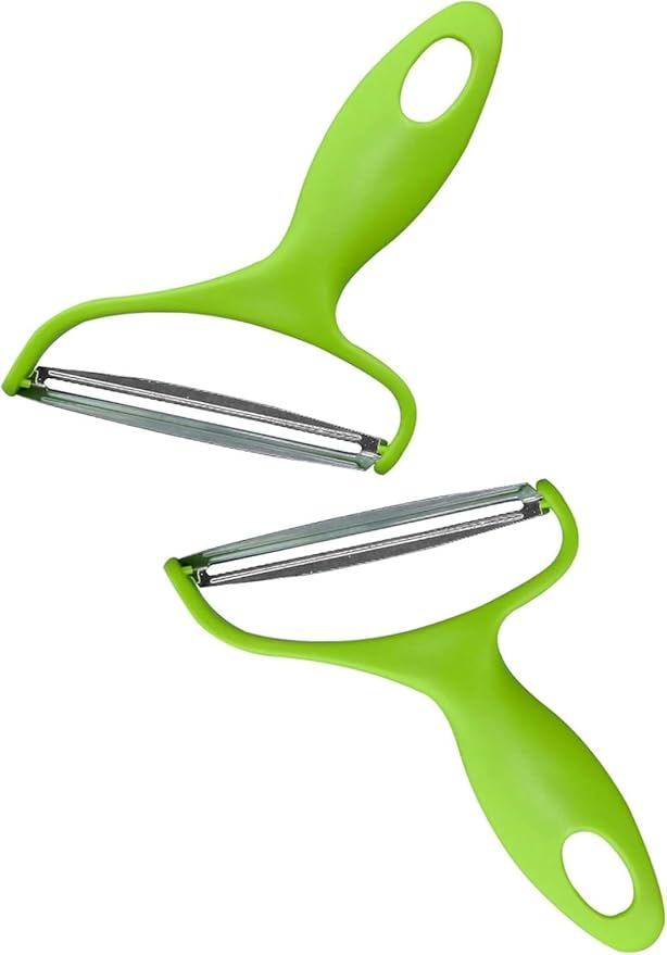 2Pcs Green Cabbage Shredder,Vegetable Cutter Cabbage Slicer,Stainless Steel Fruit Vegetable Potato Peeler Graters Kitchen Must Have for Home Restaurants Peeling, Grating and Slicing Tools