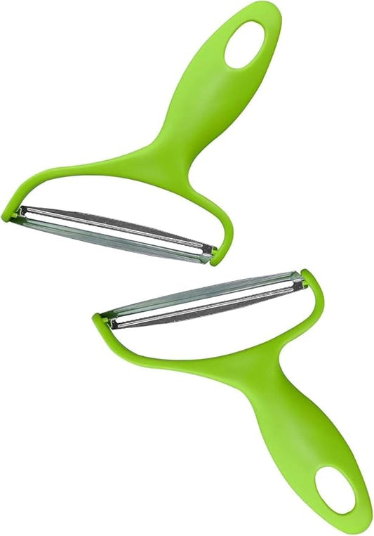 2Pcs Green Cabbage Shredder,Vegetable Cutter Cabbage Slicer,Stainless Steel Fruit Vegetable Potato Peeler Graters Kitchen Must Have for Home Restaurants Peeling, Grating and Slicing Tools