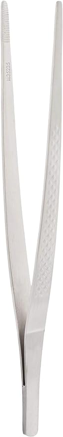 Mercer Culinary 18-8 Stainless Steel Precision Plus Chef Plating Tong, Straight, 6-1/8 Inch
