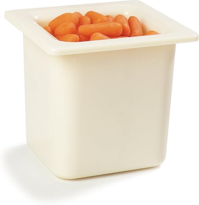 Carlisle FoodService Products CM110502 Coldmaster ABS High-Capacity Sixth-Size Food Pan, 1.70 qt. Capacity, 6-7/8 x 6-1/4 x 6-3/8", White