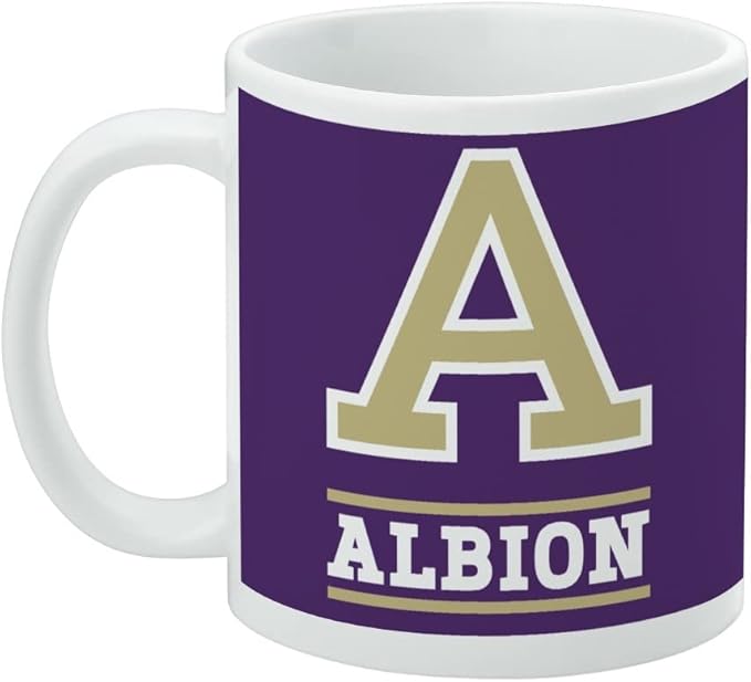 Albion College Primary Logo Ceramic Coffee Mug, Novelty Gift Mugs for Coffee, Tea and Hot Drinks, 11oz, White
