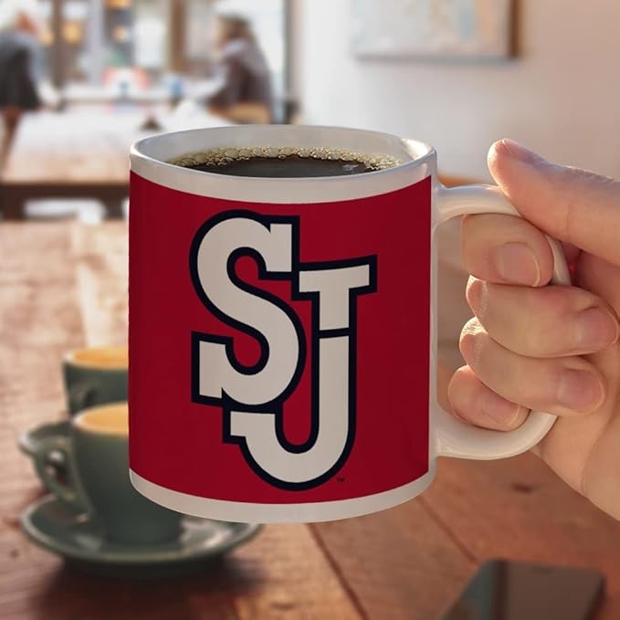 St. John's University Primary Logo Ceramic Coffee Mug, Novelty Gift Mugs for Coffee, Tea and Hot Drinks, 11oz, White
