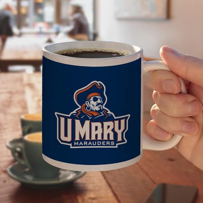 University of Mary Primary Logo Ceramic Coffee Mug, Novelty Gift Mugs for Coffee, Tea and Hot Drinks, 11oz, White
