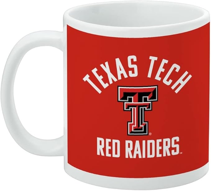 Texas Tech University Official Logo Ceramic Coffee Mug, Novelty Gift Mugs for Coffee, Tea and Hot Drinks, 11oz, White