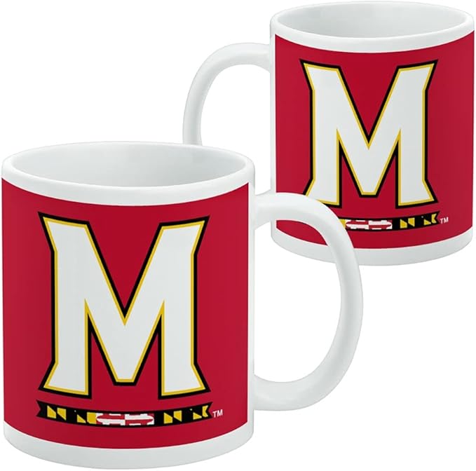 University of Maryland Primary Logo Ceramic Coffee Mug, Novelty Gift Mugs for Coffee, Tea and Hot Drinks, 11oz, White