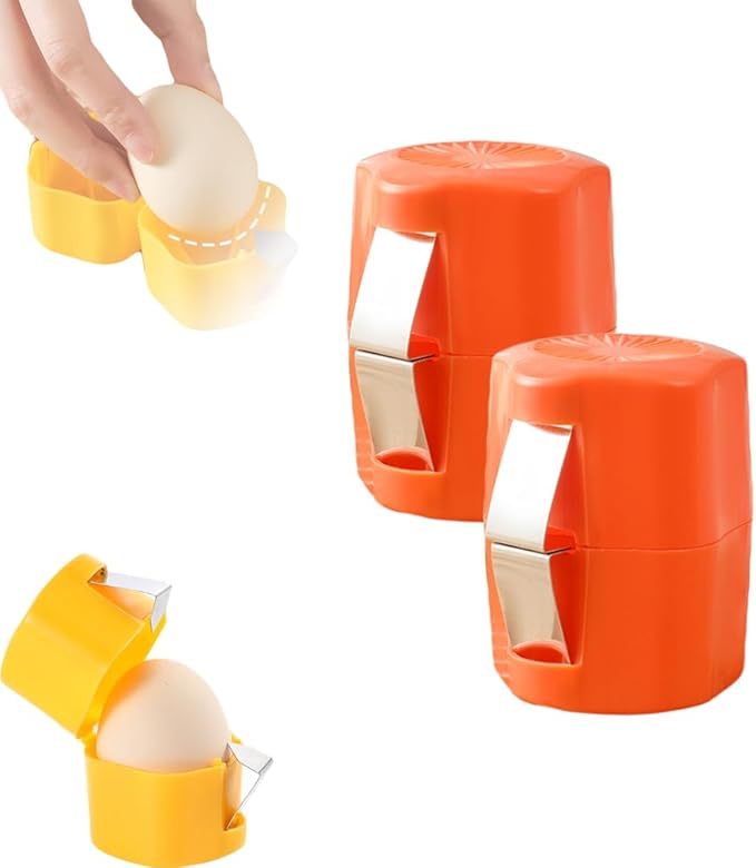 Egg opener, Upgrade Stainless Steel Egg Cutter Egg Cracker Tool Multifunctional Egg Cutter Multipack, 2026 New Egg Shell Separator for Raw Eggs Gadgets Cracker Tool (2, Orange)