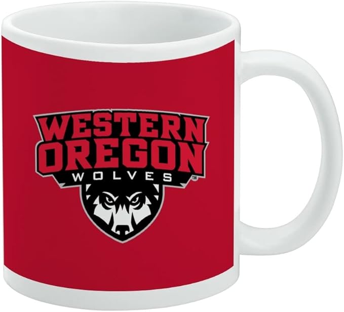 Western Oregon University Primary Logo Ceramic Coffee Mug, Novelty Gift Mugs for Coffee, Tea and Hot Drinks, 11oz, White