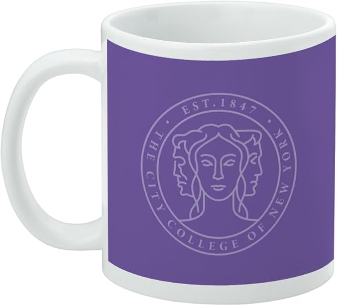 City College of New York Primary Logo Ceramic Coffee Mug, Novelty Gift Mugs for Coffee, Tea and Hot Drinks, 11oz, White