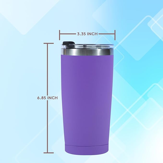 Dongni 20oz Tumbler Bulk Stainless Steel Vacuum Insulated Tumblers with Lid Double Wall Travel Mug Powder Coated Coffee Cup, Suitable for Ice Drinks and Hot Beverage（Black 1 pack）