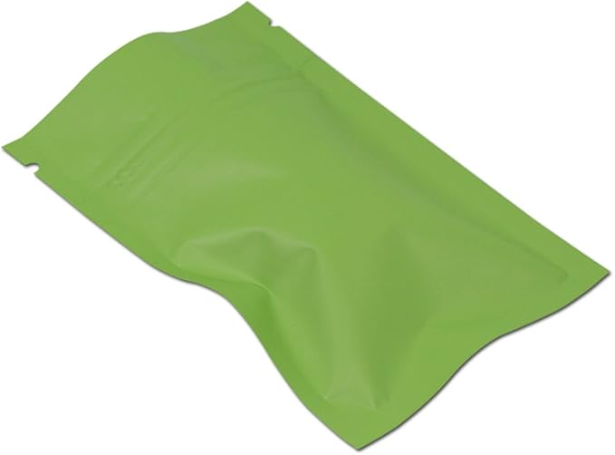 FERENLI 100Pcs Zipper Lock Self Seal Flat Pouch for Zip Aluminum Foil Lock Package Bag Coffee Food Storage Resealable Mylar Bags Heat Sealable Candy Reclosable Bags (8x12cm (3.1x4.7 inch), Green)