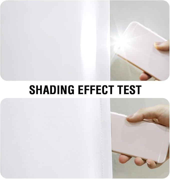 H.VERSAILTEX 100% Blackout Curtains 84 inches Long Light Blocking Drapes Thermal Insulated Curtains for Living Room Noise Reducing Drapes for Bedroom, 2 Panels, White Front with Greyish White Liner