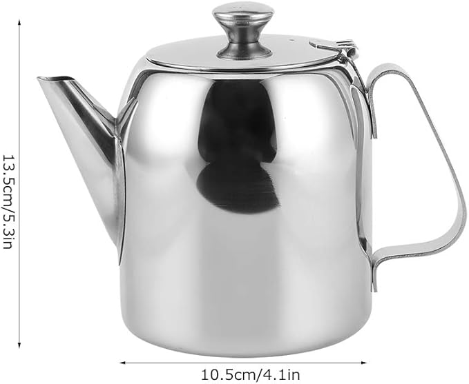 Coffee Pot Teapot Stainless Steel Tea Kettle Cold Short Spout Pour Over for Home Kitchen Hotel Restaurant(32oz)