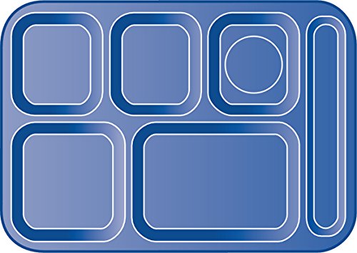 Carlisle FoodService Products Right Hand 6-Compartment Melamine Tray 14.5" x 10" - Dark Cranberry