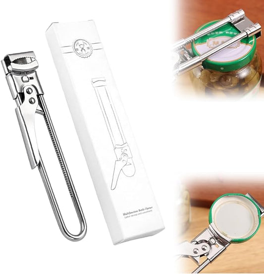 Adjustable Stainless Steel Jar Opener, 2026 New Can Opener for Weak Hands, Multifunctional Jar Lid Gripper Bottle Opener with Non Slip Grip, Kitchen Gadgets Accessories (1, M)