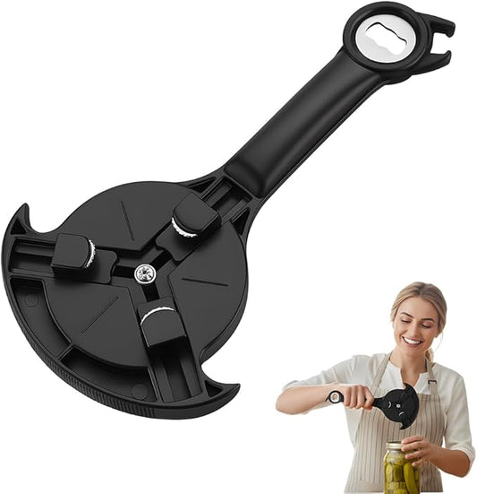 Adjustable Stainless Steel Jar Opener, Multifunctional Lid Gripper & Bottle Cap Opener for Weak Hands, Stainless Steel Can Opener Easy-Open Tool for Jars, Cans, Bottles Kitchen Gadget (1PC)