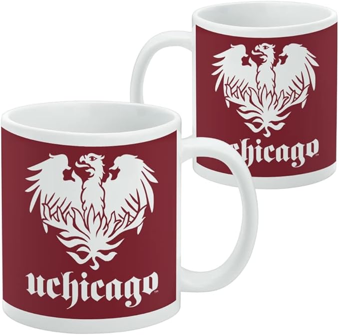 University of Chicago Primary Logo Ceramic Coffee Mug, Novelty Gift Mugs for Coffee, Tea and Hot Drinks, 11oz, White