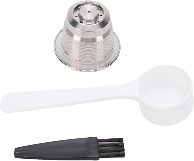 VBESTLIFE Reusable Coffee Pod, 304 Stainless Steel Reusable Metal Coffee Pod Refillable Filter Cup with Brush and Spoon