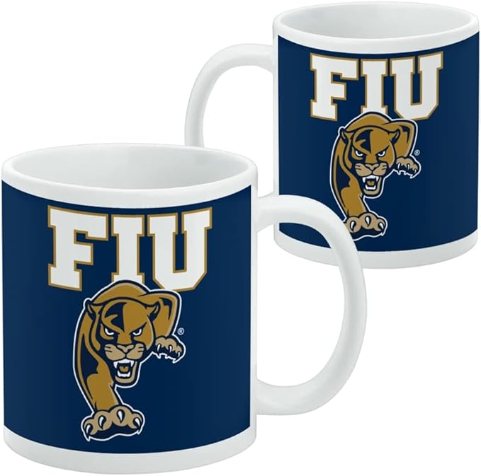 Florida International University Primary Logo Ceramic Coffee Mug, Novelty Gift Mugs for Coffee, Tea and Hot Drinks, 11oz, White