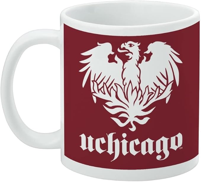 University of Chicago Primary Logo Ceramic Coffee Mug, Novelty Gift Mugs for Coffee, Tea and Hot Drinks, 11oz, White