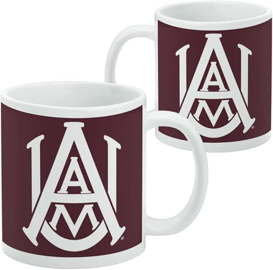 Alabama A&M University Primary Logo Ceramic Coffee Mug, Novelty Gift Mugs for Coffee, Tea and Hot Drinks, 11oz, White