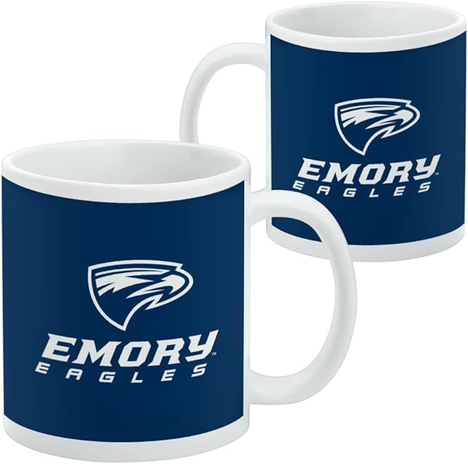 Emory University Primary Logo Ceramic Coffee Mug, Novelty Gift Mugs for Coffee, Tea and Hot Drinks, 11oz, White