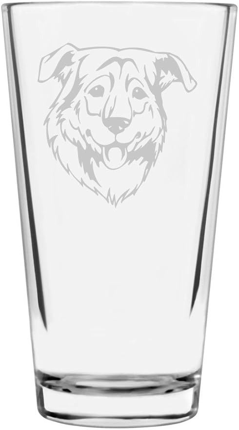 Cursinu Custom Personalized Dog Themed Etched All Purpose 16oz Pint Glass