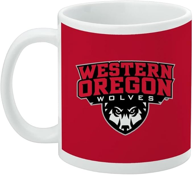 Western Oregon University Primary Logo Ceramic Coffee Mug, Novelty Gift Mugs for Coffee, Tea and Hot Drinks, 11oz, White