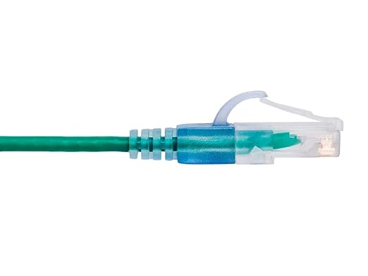 Monoprice Cat6A 6in Green 10-Pk Patch Cable UTP 30AWG 10G Pure Bare Copper Snagless RJ45 SlimRun Series Ethernet Cable