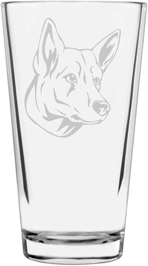 Berger Blanc Suisse Custom Personalized Dog Themed Etched All Purpose 16oz Pint Glass