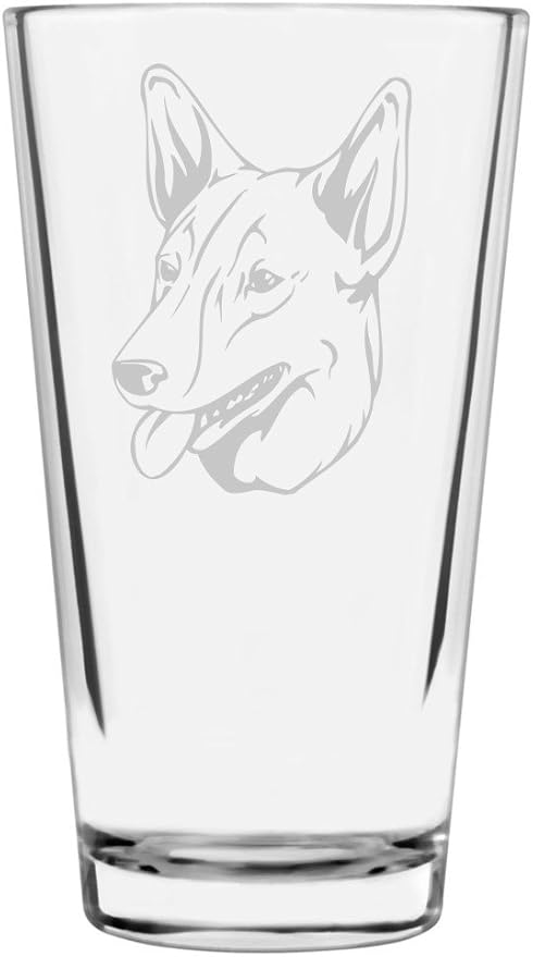 Australian Kelpie Custom Personalized Dog Themed Etched All Purpose 16oz Pint Glass