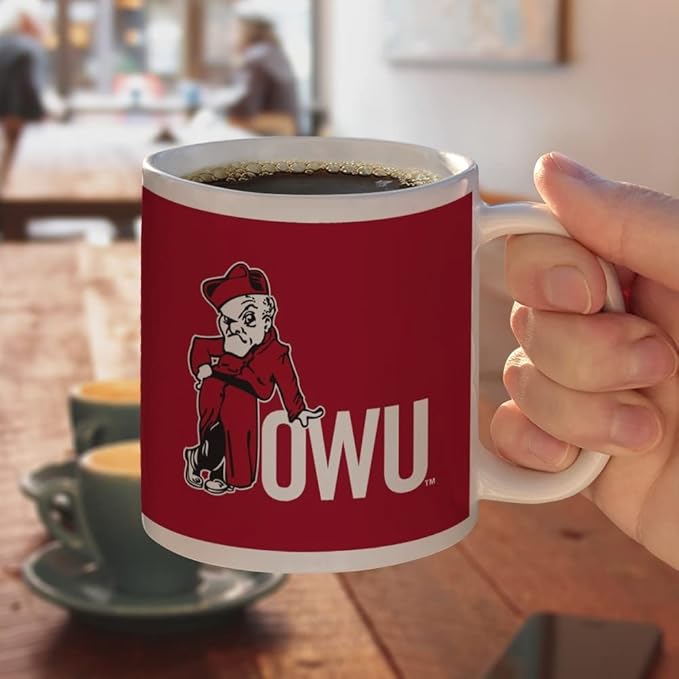 Ohio Wesleyan University Primary Logo Ceramic Coffee Mug, Novelty Gift Mugs for Coffee, Tea and Hot Drinks, 11oz, White
