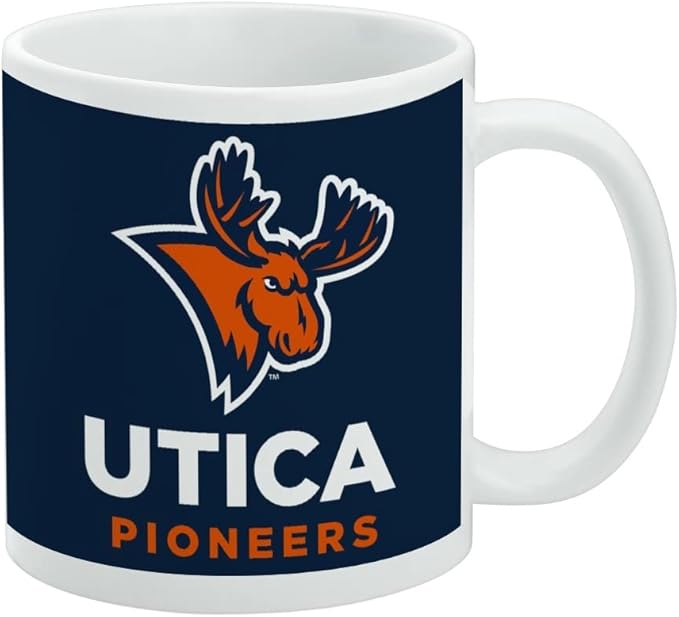 Utica University Primary Logo Ceramic Coffee Mug, Novelty Gift Mugs for Coffee, Tea and Hot Drinks, 11oz, White