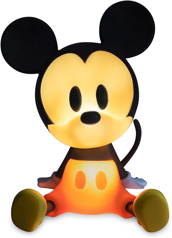 Disney Mickey Mouse Figural Mood Light | Nightstand Table Lamp with LED Light for Bedroom, Desk, Living Room | Home Decor Room Essentials, Cute Gifts and Collectibles | 6 Inches Tall