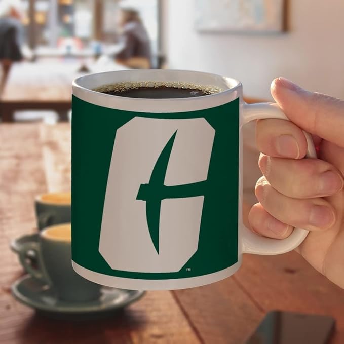 UNC Charlotte Primary Logo Ceramic Coffee Mug, Novelty Gift Mugs for Coffee, Tea and Hot Drinks, 11oz, White