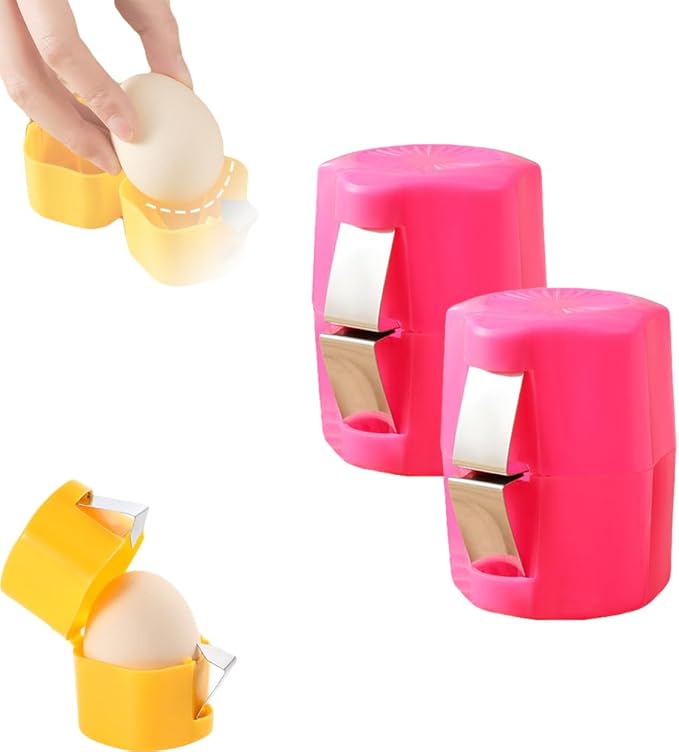 Egg opener, Upgrade Stainless Steel Egg Cutter Egg Cracker Tool Multifunctional Egg Cutter Multipack, 2026 New Egg Shell Separator for Raw Eggs Gadgets Cracker Tool (2, Pink)