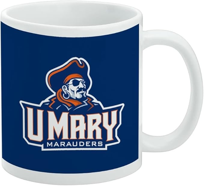 University of Mary Primary Logo Ceramic Coffee Mug, Novelty Gift Mugs for Coffee, Tea and Hot Drinks, 11oz, White