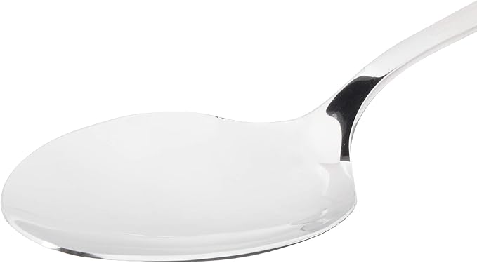 Mercer Culinary 18-8 Stainless Steel Plating Spoon with Solid Bowl, 9 Inch,Silver
