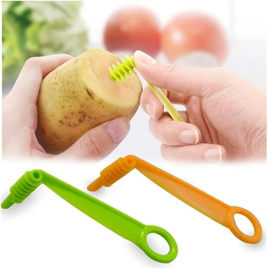 1Pc Green Spiral Slicer Blade Hand Slicer Cutter Potato Cucumber Vegetables Spiral Knife Kitchen Accessories Tool,Manual Spirals Screw Slicers Peelers Kitchen and Dining,Graters,Peelers and Slicers