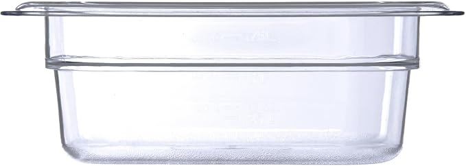 Carlisle FoodService Products 3068307 Plastic Food Pan, 1/6 Size, 2.5 Inches Deep, Clear