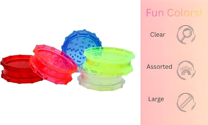 IGS Herb Grinder 5-Pack – 3 Inch Plastic Spice Grinder Set with Storage, Safe Portable Multicolor Herbal Grinders for Kitchen, Travel, Coffee, Food, Pepper, Spices, and Tea