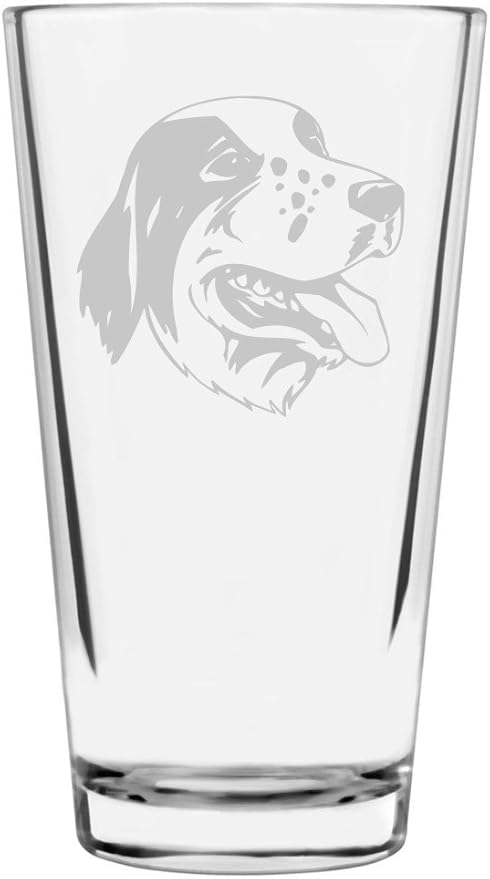 Large Munsterlander Custom Personalized Dog Themed Etched All Purpose 16oz Pint Glass