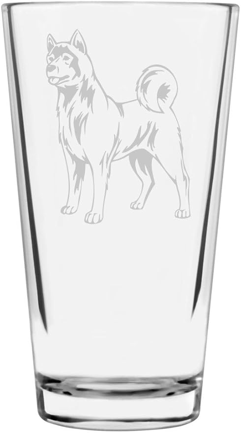 Akita (American) Dog Themed Etched All Purpose 16oz Libbey Pint Glass